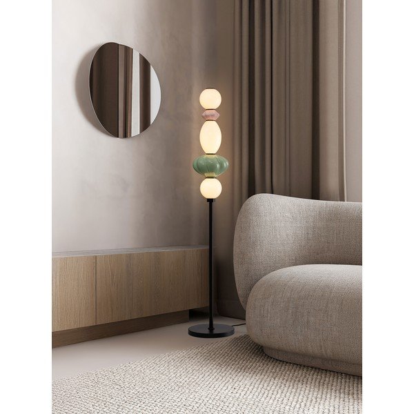 Lampa stojąca LED ceramiczna ze ściemniaczem z ceramicznym kloszem/ze szklanym kloszem (wysokość 136,5 cm) Oneta – Nova Luce-image-1