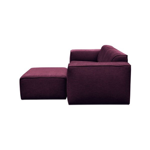 Fioletowa sofa 3-osobowaz pufem Cosmopolitan Design Phoenix-image-2