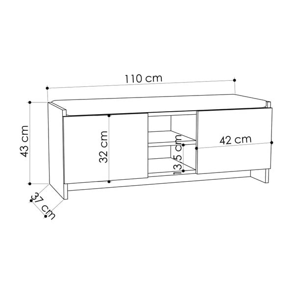 Biała szafka na buty/ławka Homitis Zulla-image-2