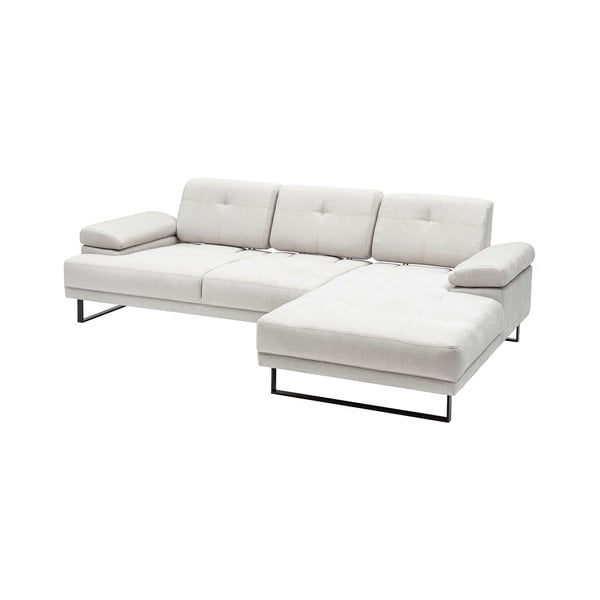 Biała sofa narożna Artie Mustang, prawy narożnik-image-3