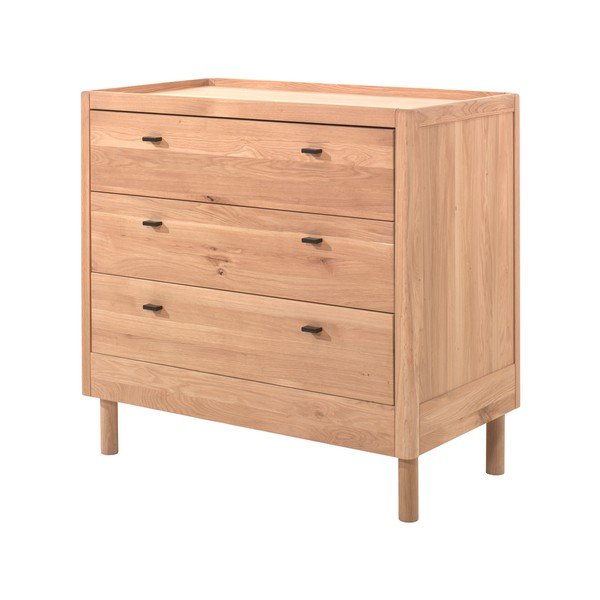 Komoda dziecięca z litego drewna dębowego w naturalnym kolorze 100x95x55 cm Forrest – Vipack