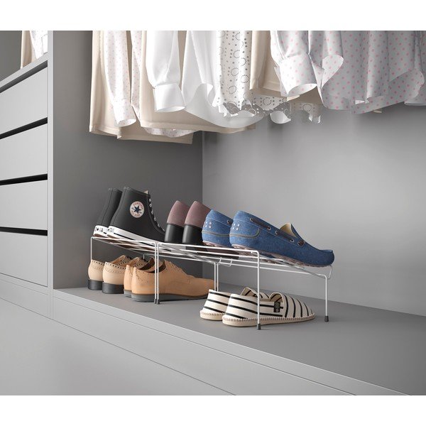 Zestaw 2 białych półek na buty ze stali nierdzewnej Metaltex Cipok-image-1