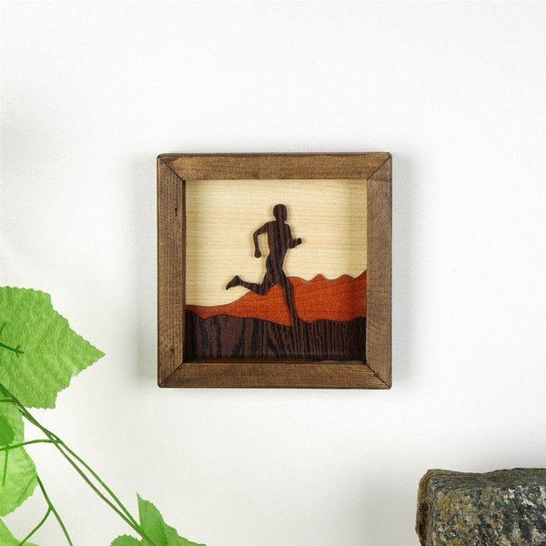 Drewniany obraz Kate Louise Running Man, 16x16 cm-image-1