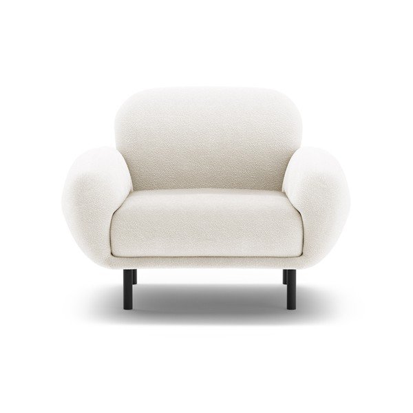 Biały fotel z materiału bouclé Poppy – Micadoni -image-1