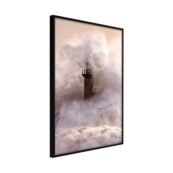 Plakat w ramie Artgeist Lighthouse During a Storm, 20x30 cm