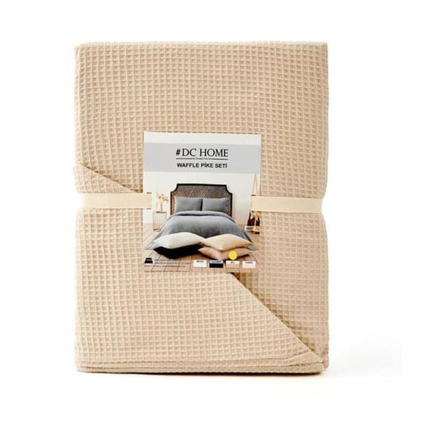 Beżowa narzuta 160x220 cm Waffle – Mijolnir-image-2