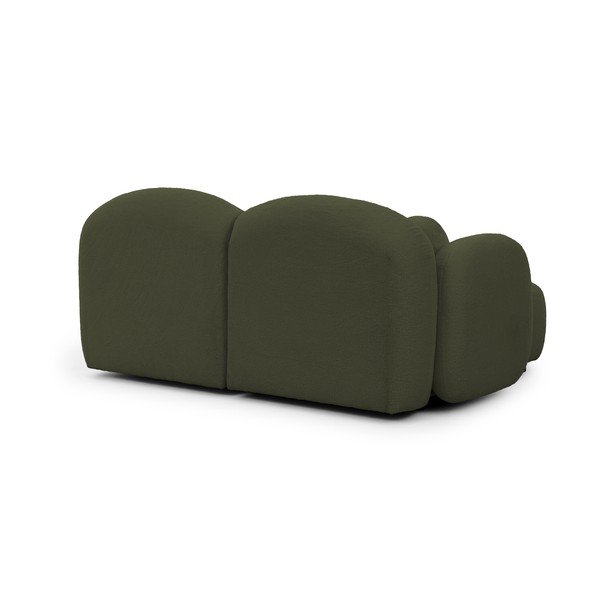 Zielony narożnik z materiału bouclé (lewostronny/z szezlongiem) Orbit – Ropez-image-3