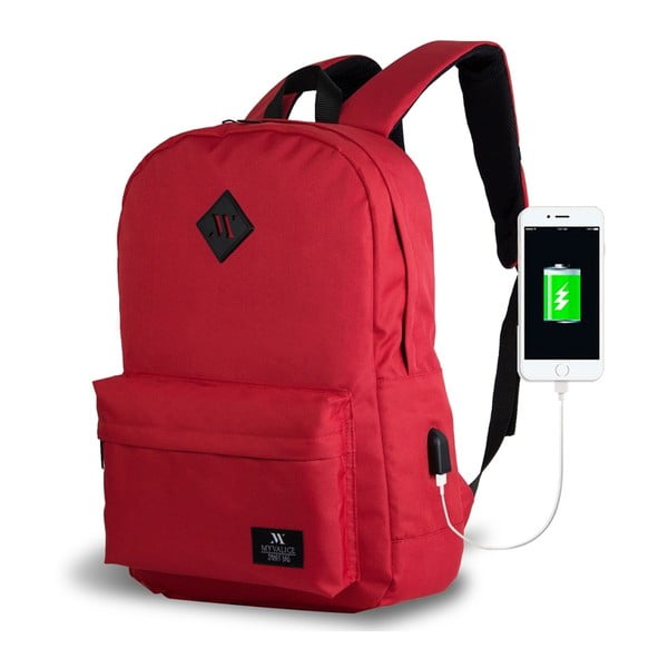 Czerwony plecak z portem USB My Valice SPECTA Smart Bag