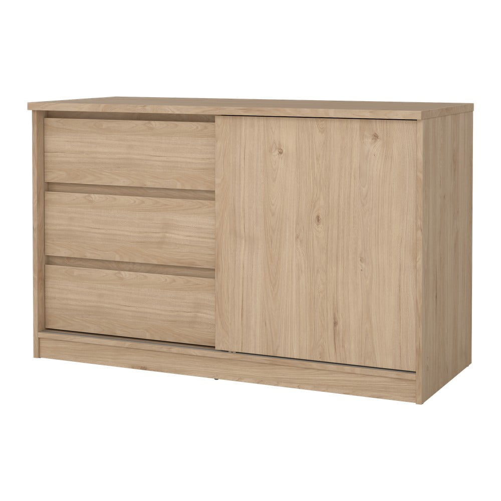 Komoda w dekorze dębu z drzwiami przesuwnymi w naturalnym kolorze 119x76x50 cm Naia – Tvilum (zdjęcie 9)