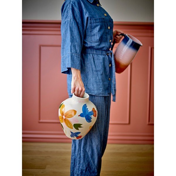 Kamionkowy ręcznie malowany wazon (wysokość 27 cm) Maricala – Bloomingville-image-3