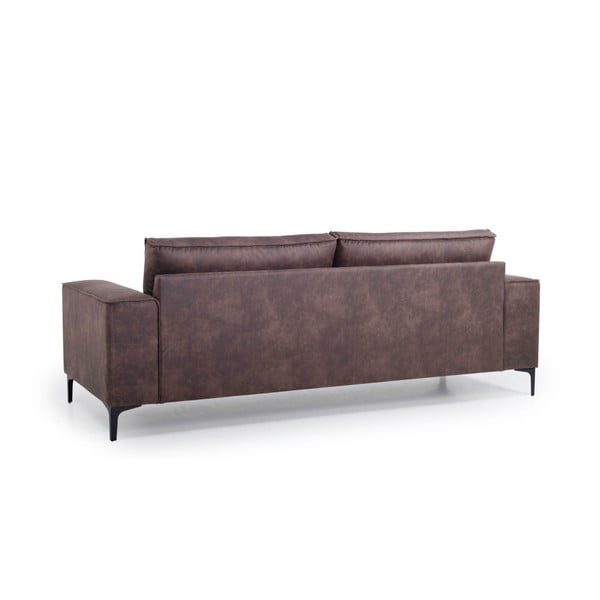 Brązowa sofa z imitacji skóry 224 cm Copenhagen – Scandic-image-3