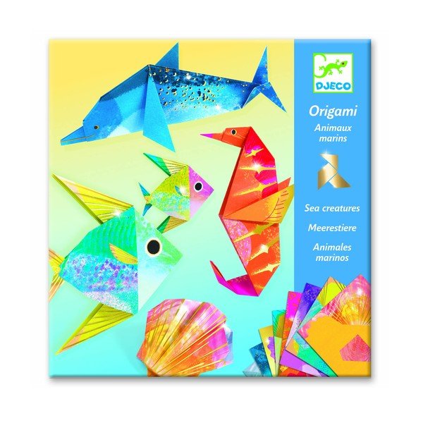 Zestaw 24 sztuk z origami z instrukcją Djeco Neon Glam Sea-image-1
