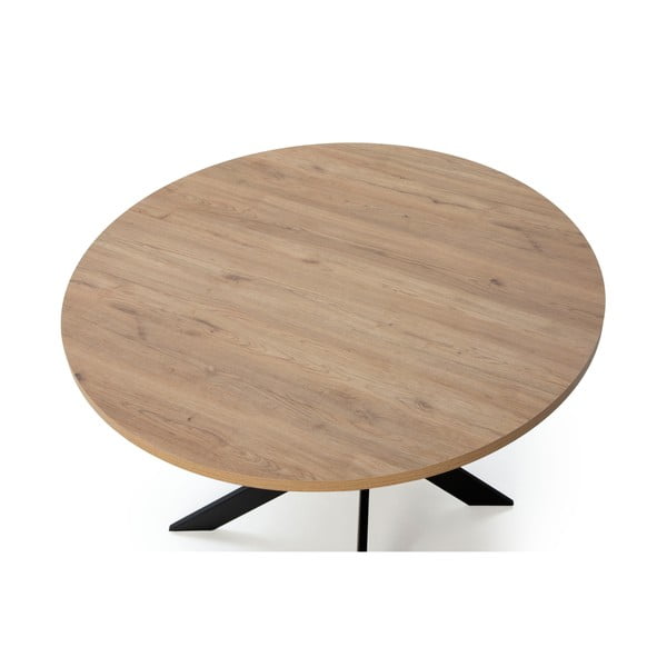 Okrągły stół z blatem w dekorze dębu 120x120 cm Ther – Marckeric-image-3
