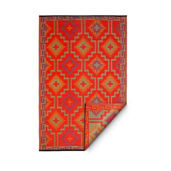 Pomarańczowo-fioletowy dwustronny dywan na zewnątrz z tworzywa sztucznego z recyklingu Fab Hab Lhasa Orange & Violet, 120x180 cm-image-2