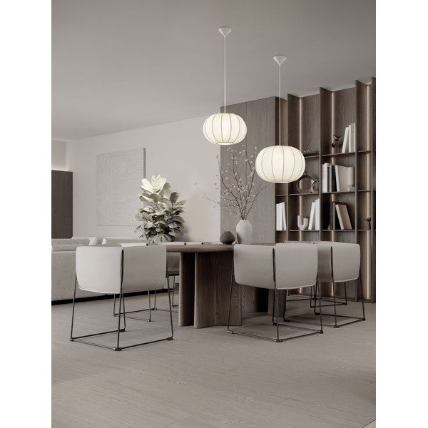 Tekstylna lampa wisząca w matowym białym kolorze ø 50 cm Delina – Nova Luce-image-1