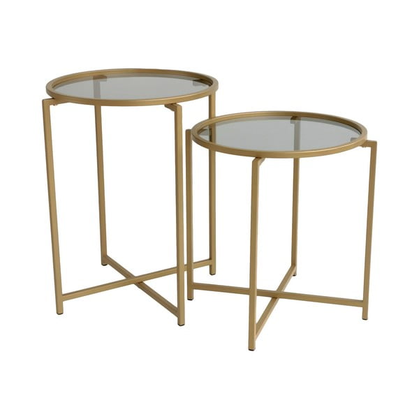 Okrągłe stoliki zestaw 2 szt. ø 50 cm Gold – Neostill