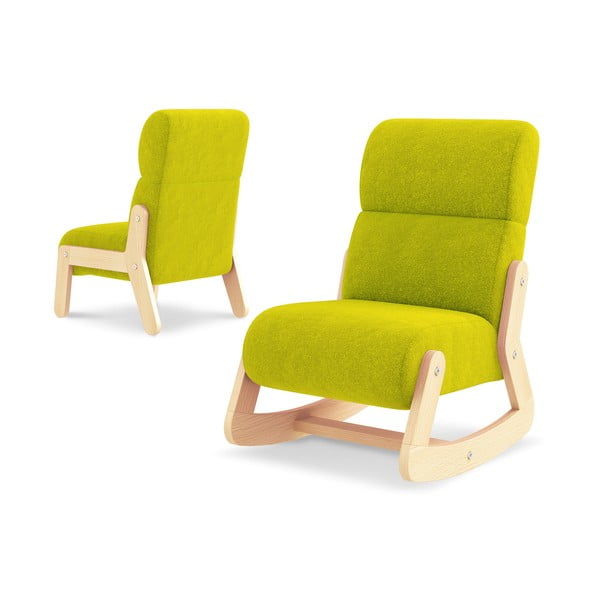 Zielony fotel dziecięcy z wymiennymi nogami Timoore Simple, z zagłówkiem