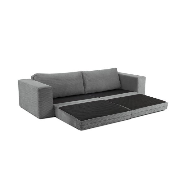 Szara sztruksowa sofa rozkładana Milo Casa Donatella-image-4