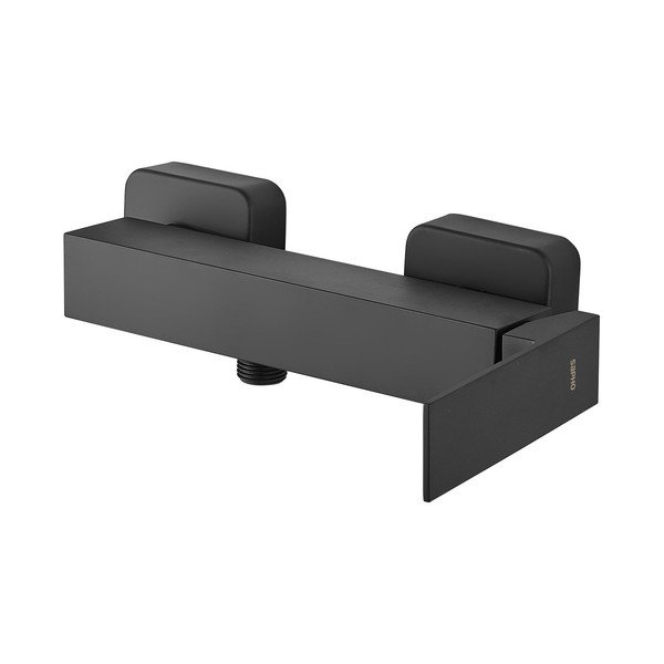 Bateria prysznicowa ścienna w kolorze matowej czerni (1 otwór) Latus – Sapho
