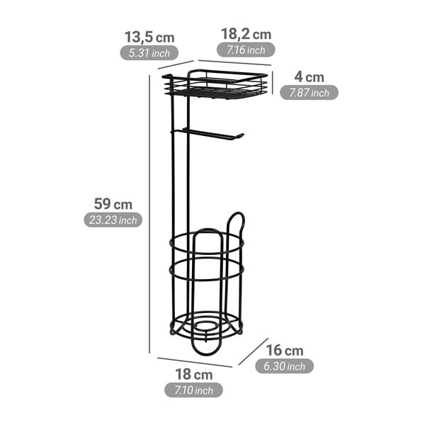 Czarny stalowy stojak na papier toaletowy – Wenko-image-4