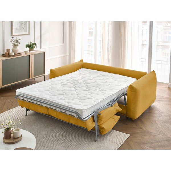 Żółta rozkładana sofa 234 cm Ernest – Bobochic Paris-image-1