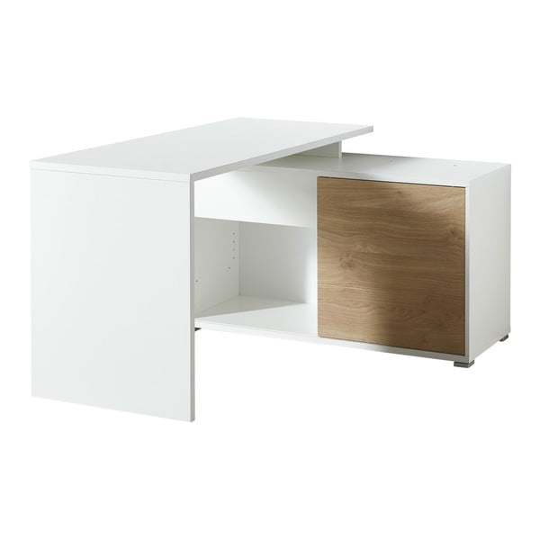 Białe biurko z dekorem drewna dębowego Germania Paseo2