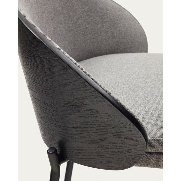 Czarno-szary hoker (wysokość siedziska 77 cm) Eamy – Kave Home-image-2