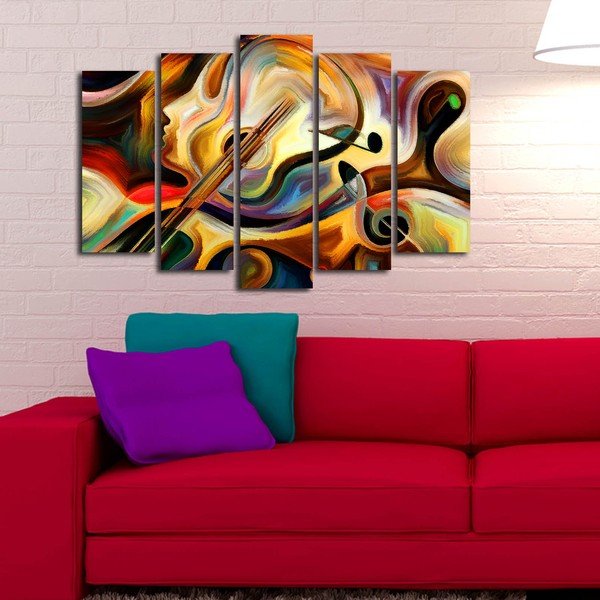 Obraz wieloczęściowy Abstract Music, 105x70 cm-image-3