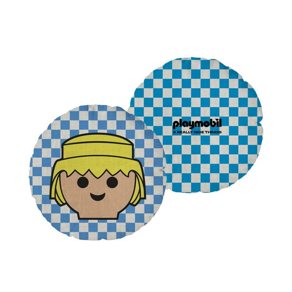 Poduszka dziecięca z mieszanki lnu Checkerboard – Playmobil