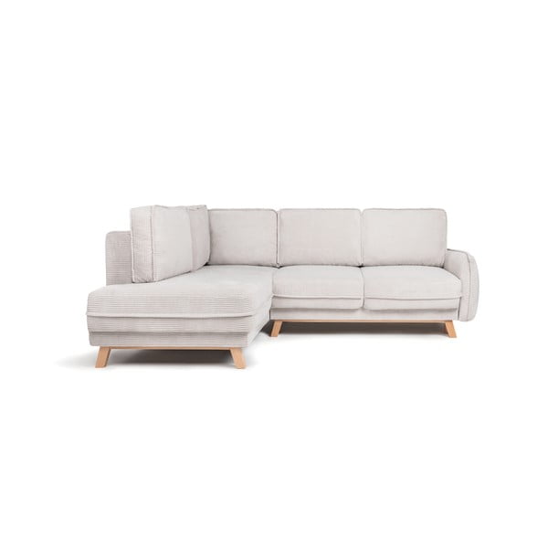 Beżowy sztruksowy rozkładany narożnik (lewostronny) Tori – Bonami Selection