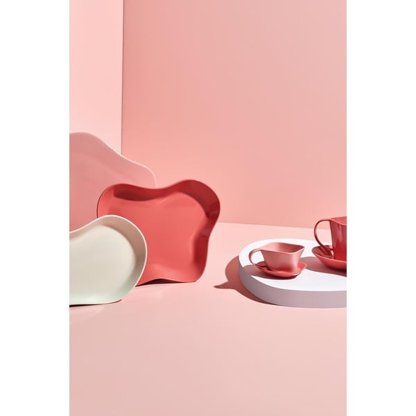 Zestaw 2 jasnoróżowych talerzy Kütahya Porselen Lux, 28x19 cm-image-1