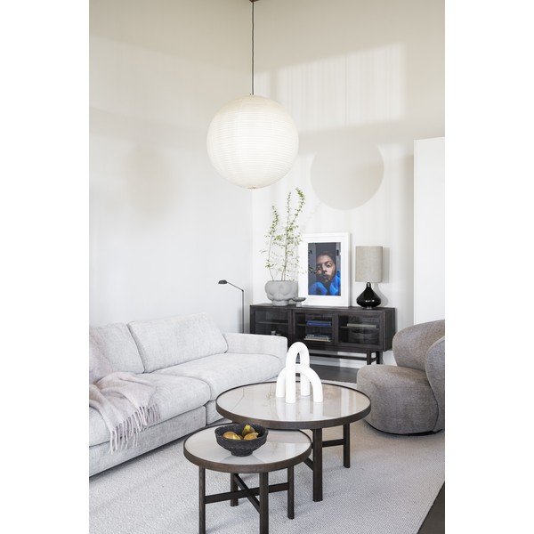 Ciemnobrązowy okrągły stolik z ceramicznym blatem 60x60 cm Marsden – Rowico-image-4