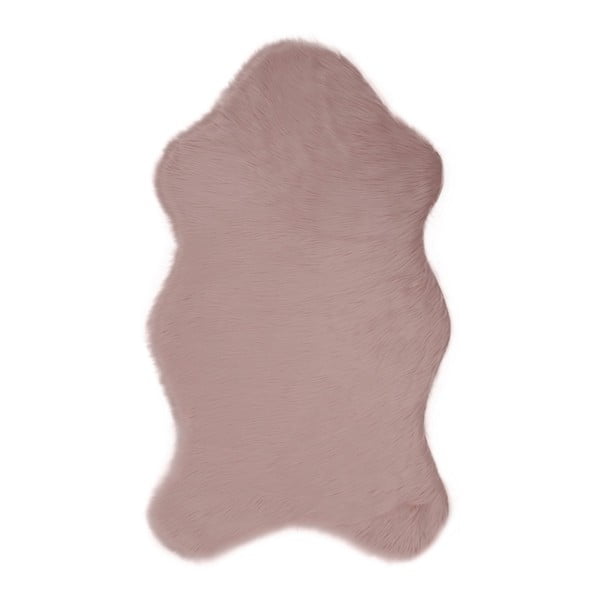 Różowy dywan ze sztucznej skóry Pelus Powder, 90x150 cm