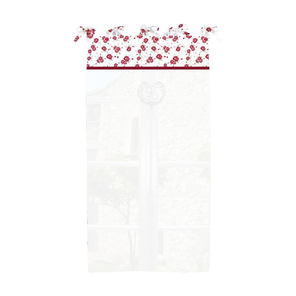 Czerwono-biała zasłona Antic Line Eloise, 60x120 cm