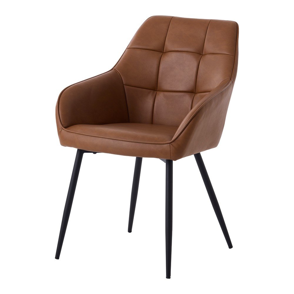 Brązowe tapicerowane fotele jadalniane zestaw z podłokietnikami 2 szt. Nolan Square – Unique Furniture (zdjęcie 9)