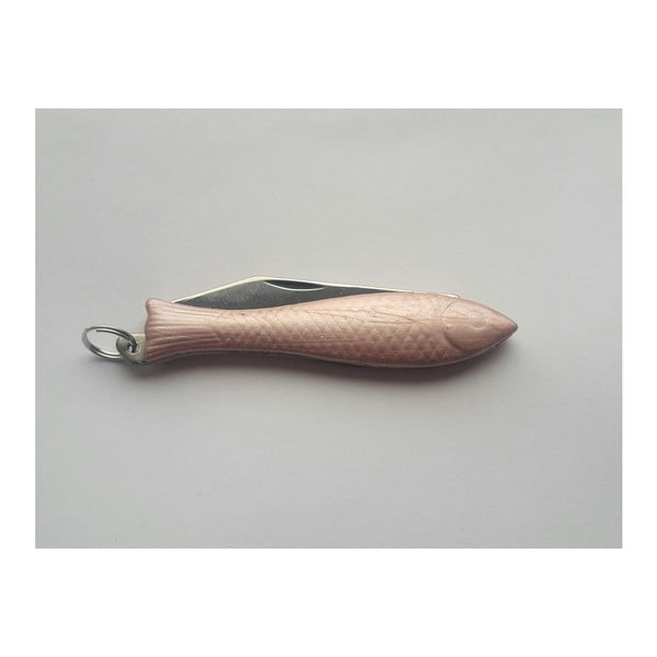 Jasnoróżowy scyzoryk rybka z kółkiem z designem Alexandry Dětinské-image-1