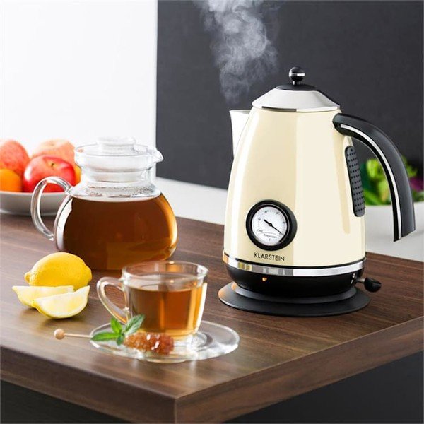 Beżowy czajnik elektryczny Klarstein Aquavita Chalet-image-1