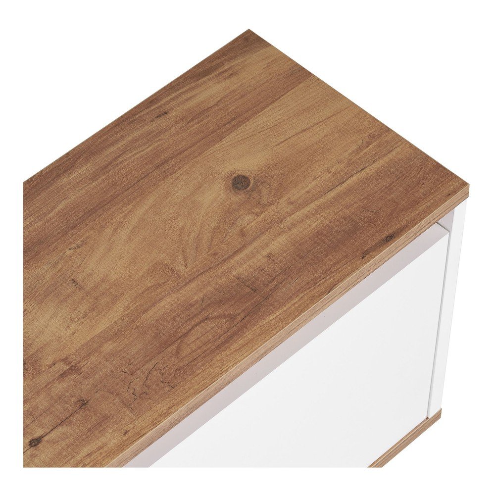 Biała/w naturalnym kolorze szafka pod TV w dekorze sosny 160x42x30 cm Sentinel – Kalune Design (zdjęcie 7)