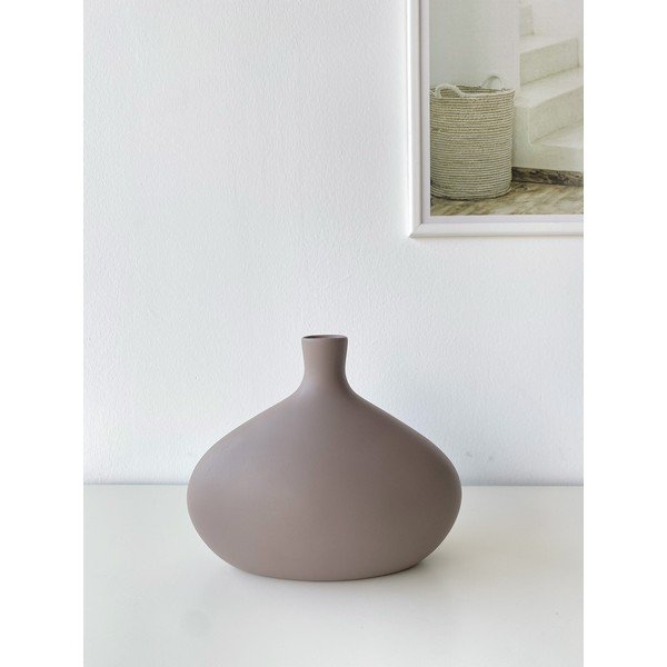 Brązowoszary ceramiczny wazon Rulina Platy, wys. 20 cm-image-1