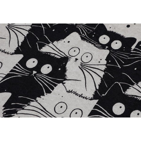 Czarne/szare dywaniki łazienkowe zestaw 2 szt. 60x100 cm White Cats – Foutastic-image-3
