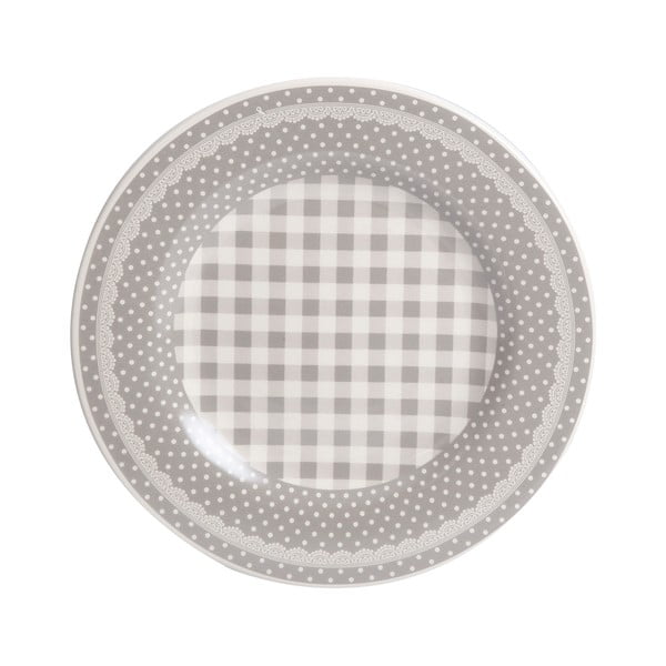 Talerzyk Grey Dots&Checks, 20.5 cm
