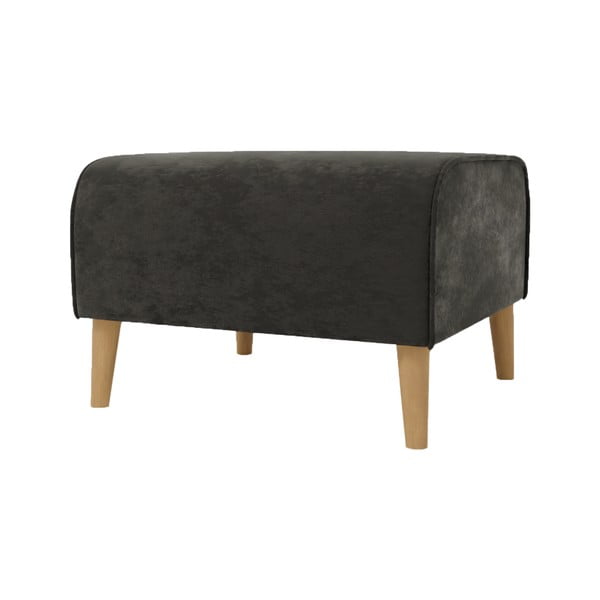 Ciemnoszary aksamitny podnóżek Carole – Ropez