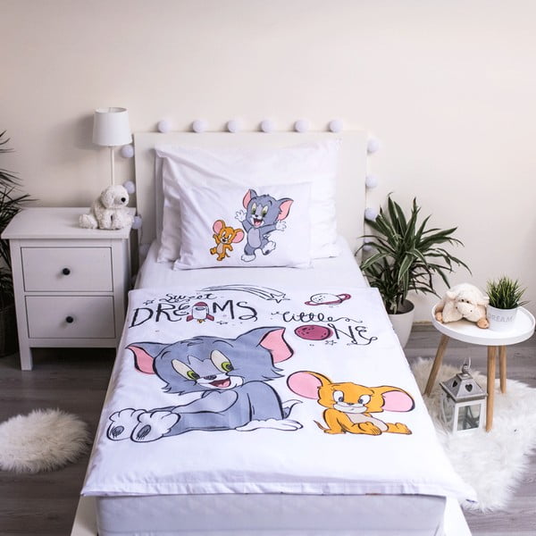 Bawełniana pościel dziecięca do łóżeczka 100x135 cm Tom a Jerry – Jerry Fabrics