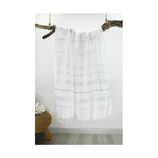 Biały ręcznik Hammam Classic Style, 100x180 cm