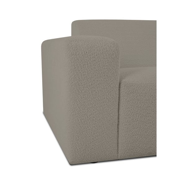 Jasnobrązowy narożnik z materiału bouclé (prawostronny) Roxy – Scandic-image-3