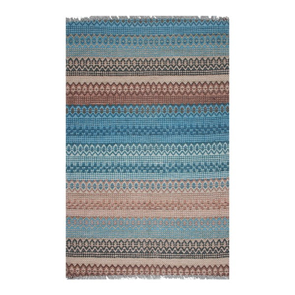 Niebieski dywan w paski Eco Rugs Kirin, 80x150 cm