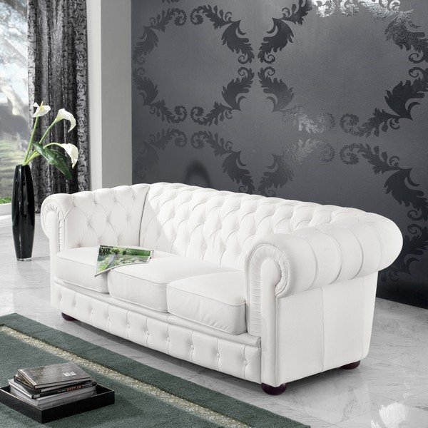 Biała skórzana sofa Max Winzer Bridgeport, 200 cm-image-1