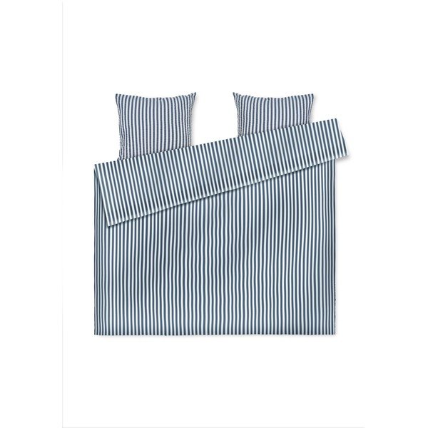 Biało-ciemnoniebieska pościel dwuosobowa z kory 200x220 cm Bæk&Bølge – JUNA
