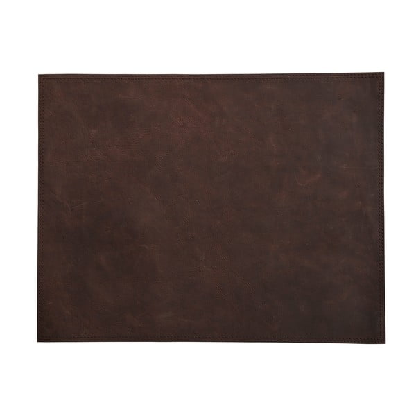 Zestaw 4 ciemnobrązowych skórzanych mat stołowychFurnhouse Doha, 45x35 cm