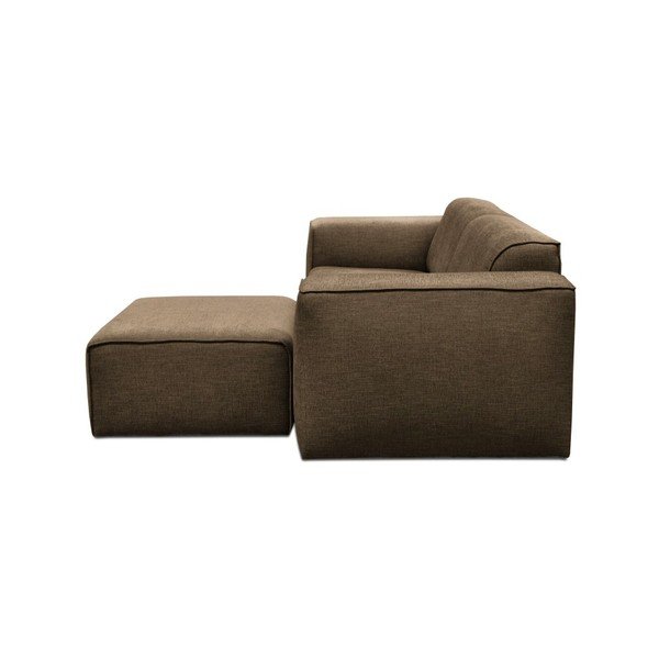Jasnobrązowa sofa 3-osobowaz pufem Cosmopolitan Design Phoenix-image-2